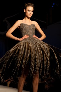 DRESS MADE BY PHEASANT TAIL FEATHER